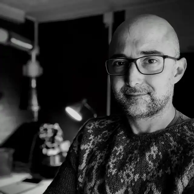 Omid Haimoo at his workspace